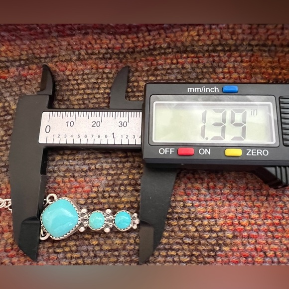 ❤️ Kingman Turquoise Brushed Sterling Southwestern 20” Adj Necklace 10 Gms - Picture 11 of 15